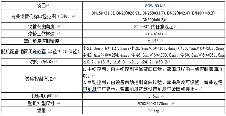 GGW-60K矿山流体输送用电焊钢管弯曲试验机