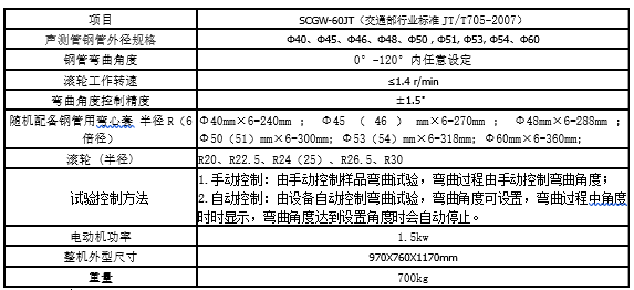 SCGW-60JT（交通标准）声测管钢管弯曲试验机